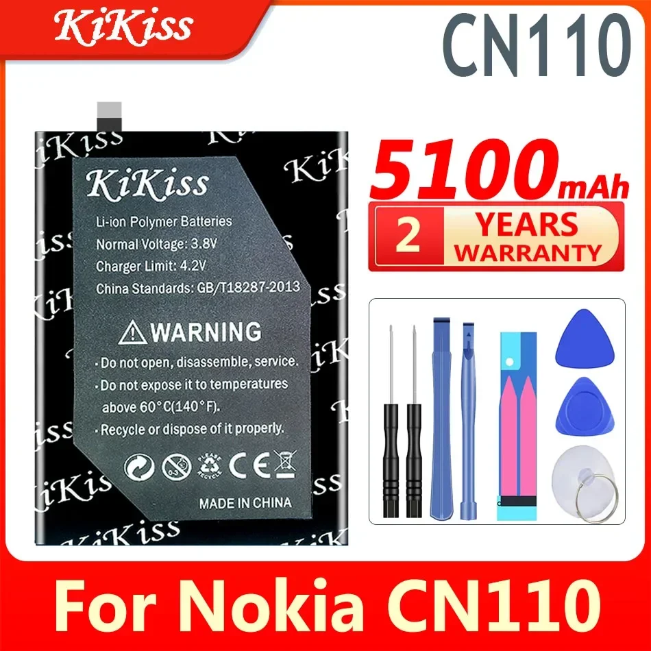 

Литий-ионный аккумулятор KiKiss CN 110 5100 мАч для Nokia CN110 1ICP5/65/78/X20/X10 Bateria