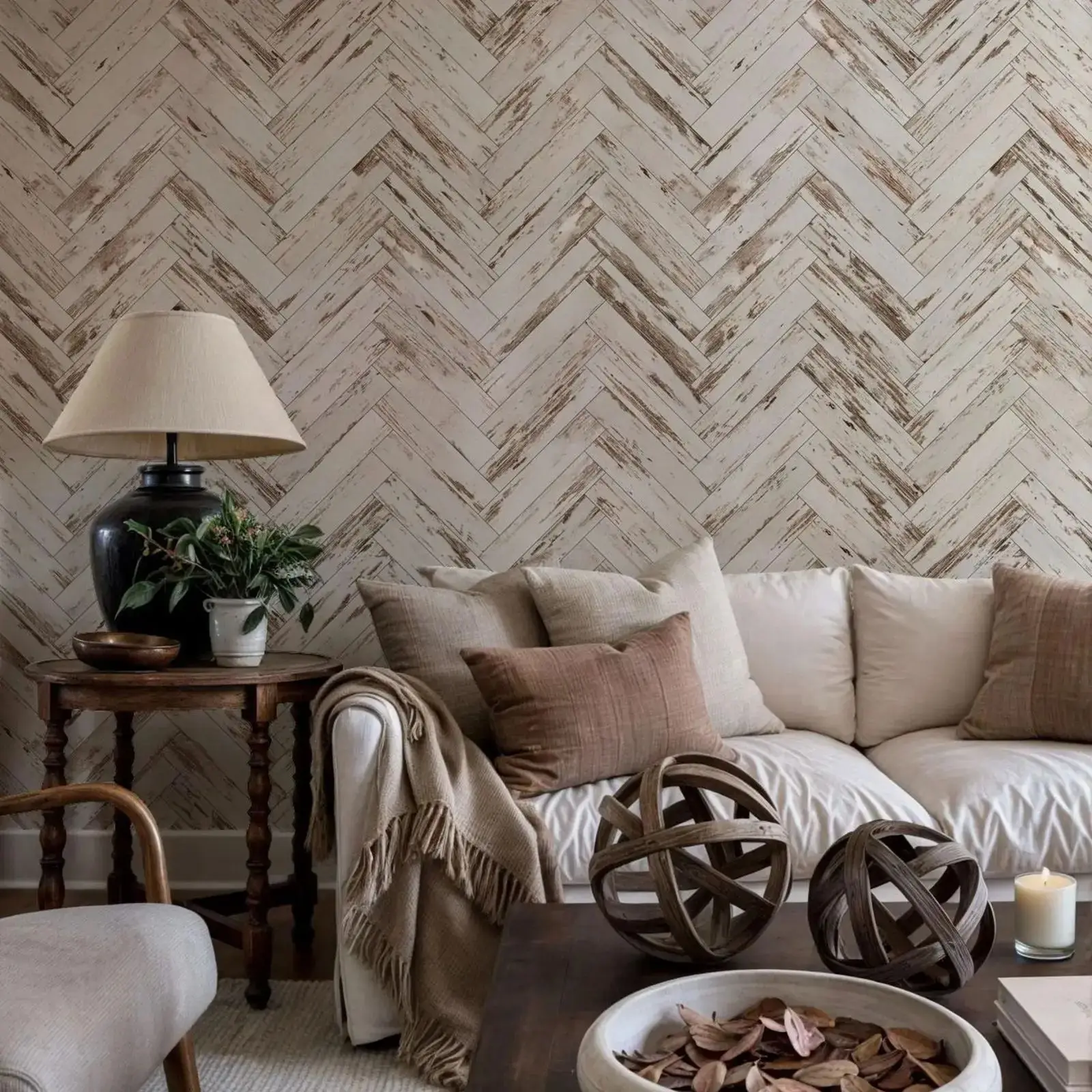 

Натуральные деревянные обои с узором «елочка», отклеивающиеся и наклейные или традиционные, самоклеящиеся настенные обои в деревенском стиле «елочка», домашний декор