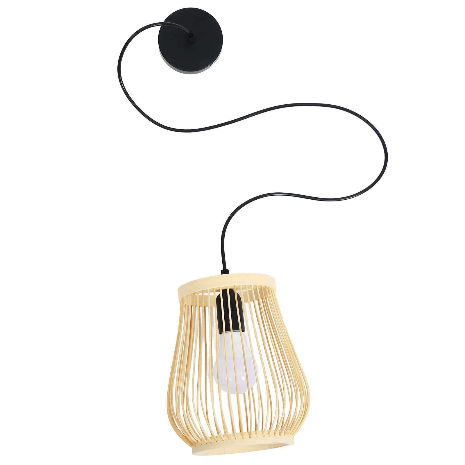 

Bamboo Woven Lamp Circular Lampshade H crafted Rattan Basket Light Fixture Soft Lighting Traditional Craftsmanship Durability