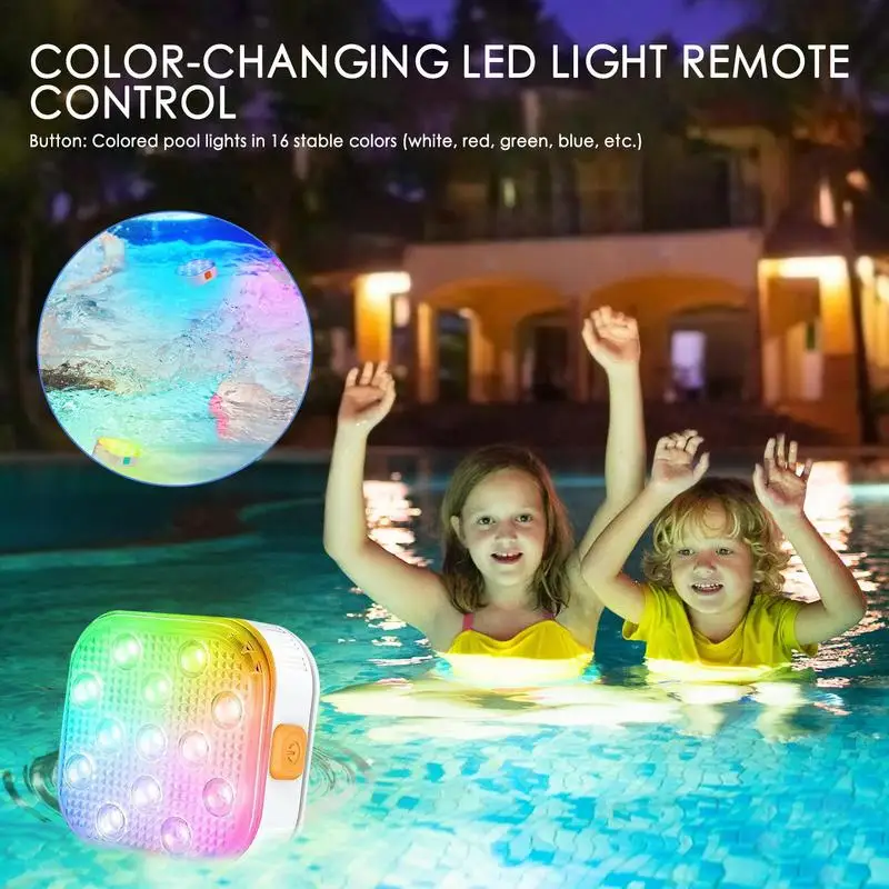 

2pcs LEDs Submersible Light with Remote Control Rechargeable Underwater Night Lamp for Pool Vase Bowl Wedding Party Decoration