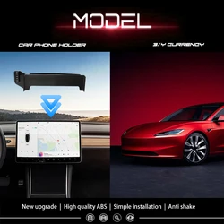 Uchwyt samochodowy do telefonu Tesla Model 3 Model Y ekran multimedialny mocowanie 15W stojak do bezprzewodowego ładowania telefon komórkowy do samochodu oprawy