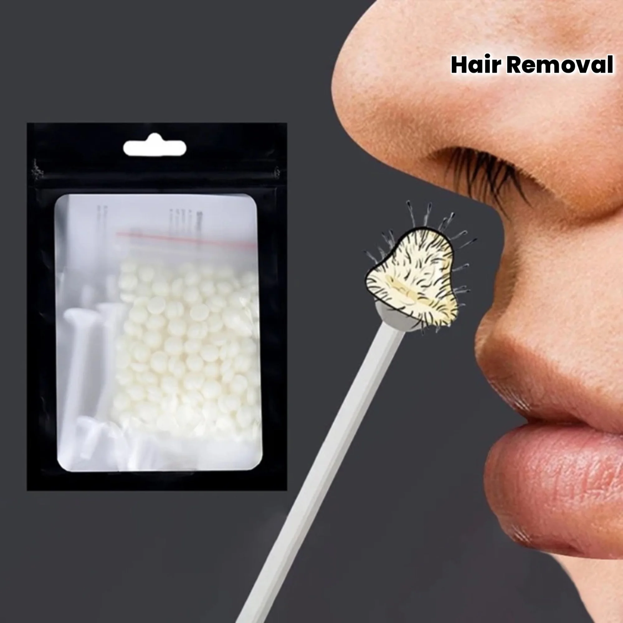 1 Set Portable Nose Hair Trimming Wax Kit - Unisex Beauty Tool with Ergonomic Handle for Nose Hair & Nail Care