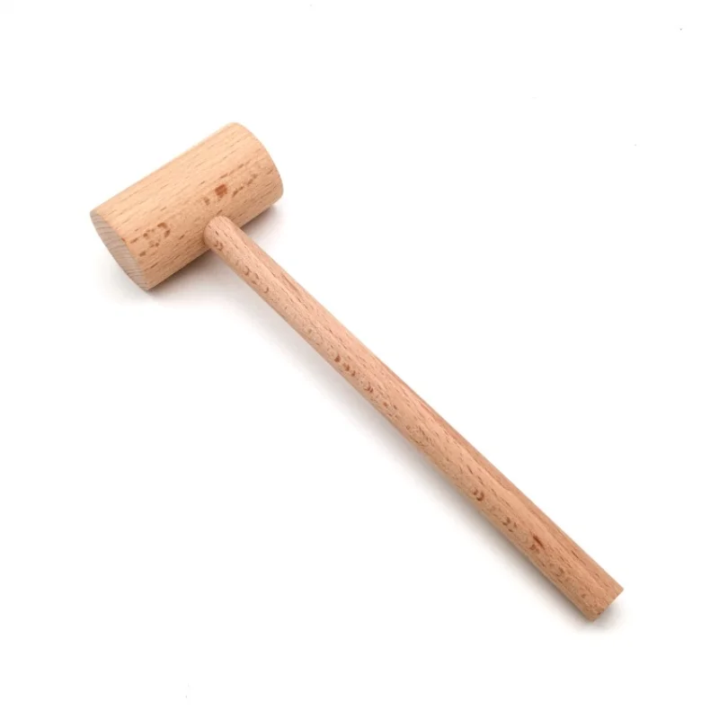 Mini Wooden Hammer Toy DIY Handmade Toys Crafts Wood Mallets Baby Educational Children Flat Toy Mallet