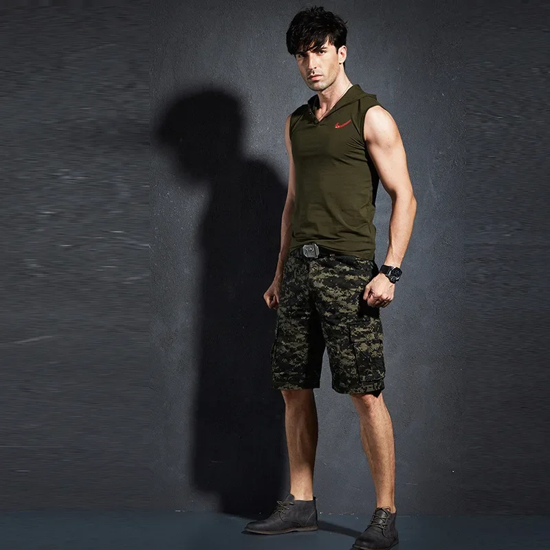 Summer Men's Camo Military Cargo Shorts Outdoor Climbing Beach Sports Multi Pocket Short Trouser Training Hiking Tactical Shorts