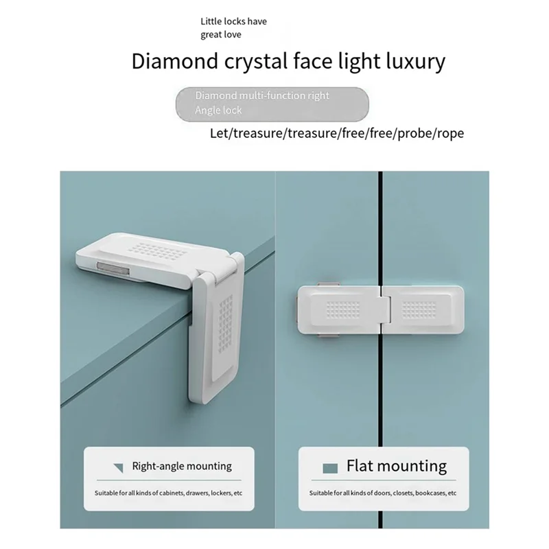 

【Superdeals】Drawer Lock Protection Refrigerator Lock Cabinet Lock Right Angle Plane Dual Use Cabinet Door Lock 1Set