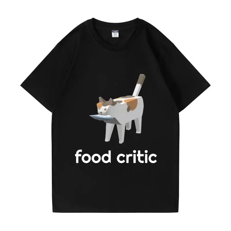 

Food Critic Low Poly Cursed Cat Eating Fish Graphic T Shirts Meme I Cat Lover Gift Unhinged Print T-shirt Fashion Unisex Tshirts