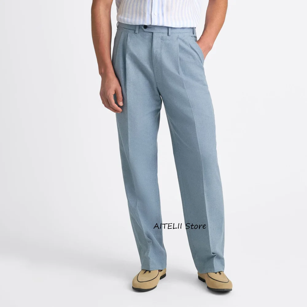 

Trouser for Man Trousers Straight Leg Men's Tailoring Pants Solid Color Business Casual Polyester Fiber Work Classic Clothing