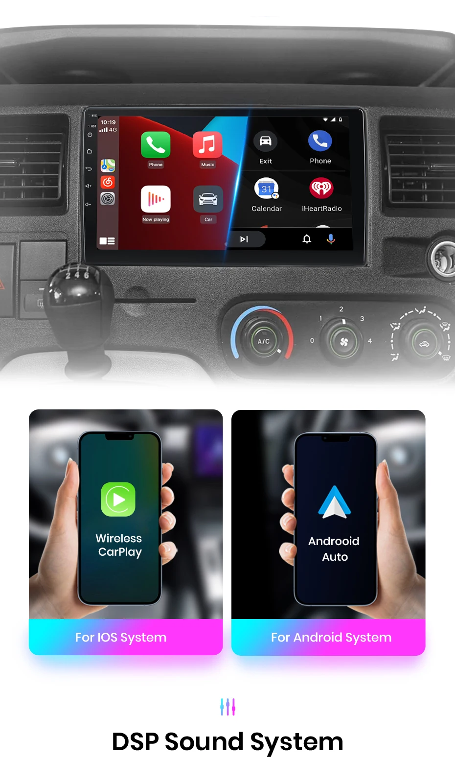 Junsun AI 4G LTE Drahtlose CarPlay Android Auto Auto Radio Für Ford Neue Transit 2009 2010 2011 2012-2019 GPS Navi BT DSP RDS FM ﻿ – Detail 10