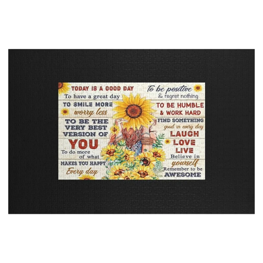 

Hippie Girl Today Is A Good Day - Hippie Girl Sunflower - Hippie Lady Sunflower - Women Sunflower Jigsaw Puzzle