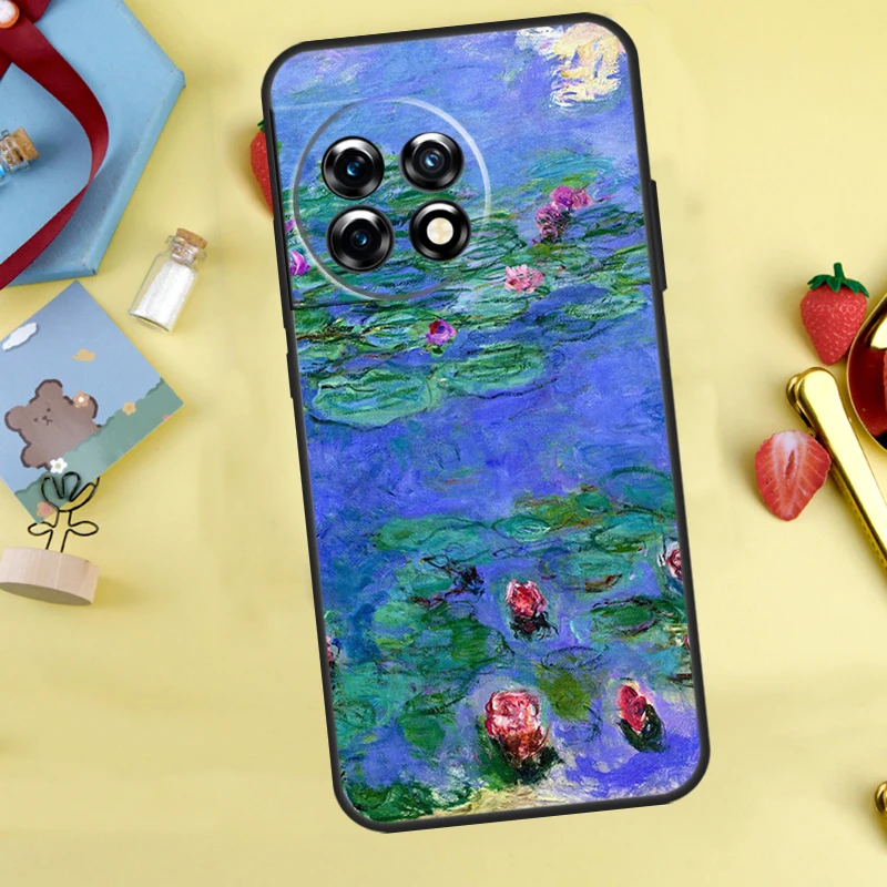 حافظة لوحة كلود مونيه لهاتف OnePlus 13T 13R 12 12R 15 13 11 10 10T 8T Nord 5 CE 2 3 4 Lite Nord N20 N30