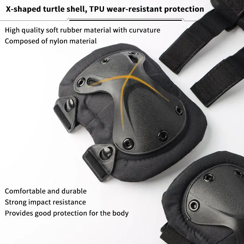 Knee & Elbow Pads Set Shockproof Breathable Protective Gear for Outdoor Mountaineering Cycling Motorcycle Riding