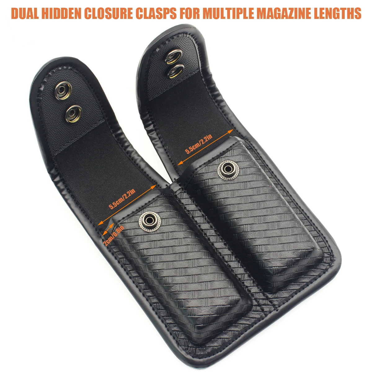 Basketweave Double Magazine Pouch, Snap Double Handgun Double Mag Pouch, for 2.25\