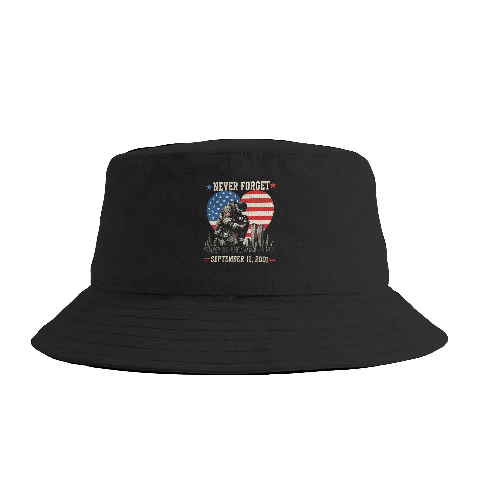 Never Forget September 11 2001 Memorial Day America Flag Bucket Hat For Women  Fisherman Hats Fashion Beach Travel Caps