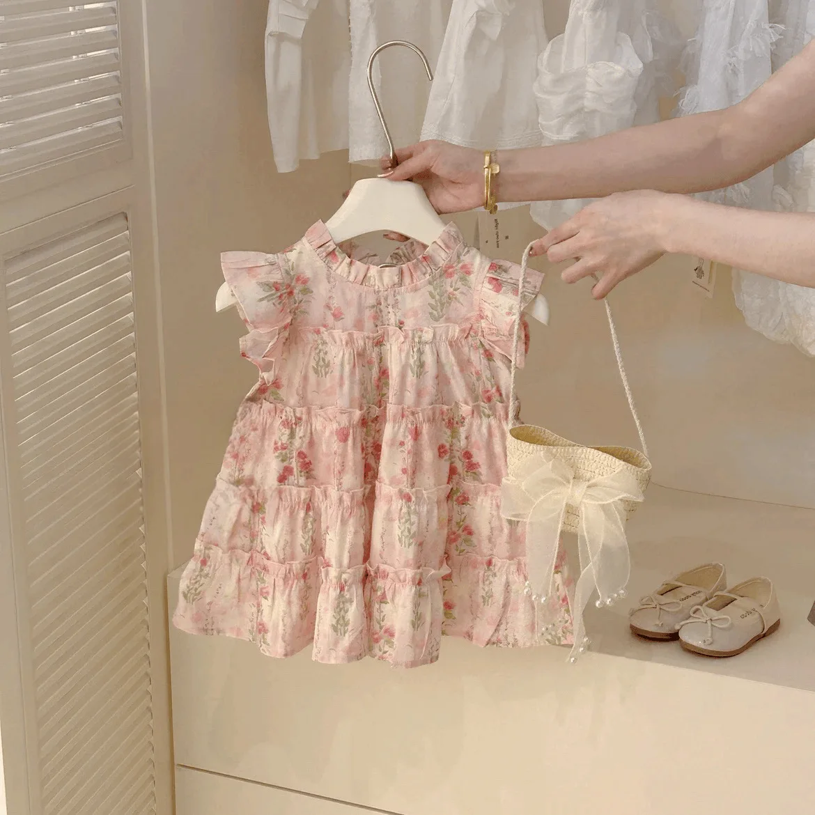 

Summer Floral Princess Dress for Girls Sweet Flower Dress Children's Clothing New Foreign Design