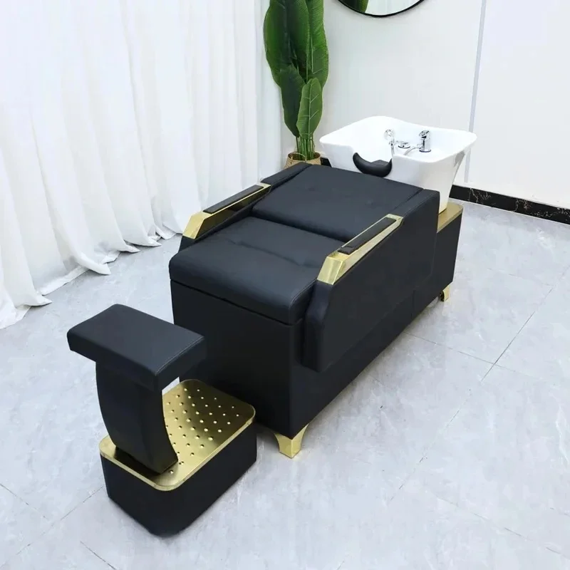 Wholesale Barber Shop Backwash Unit Hair Salon Shampoo Chair with Bowl Sink Station Furniture