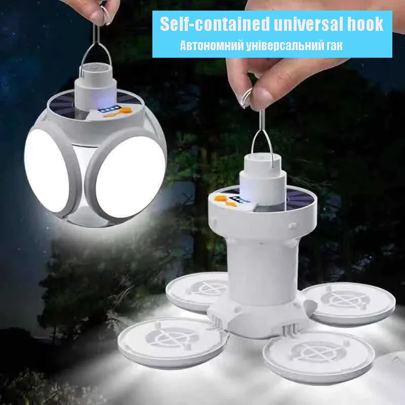 Portable Light High Power Rechargeable Led Lamp Solar Outdoor Lamp Camping Tent Lantern Emergency Bulb Powerful Flashlight Light