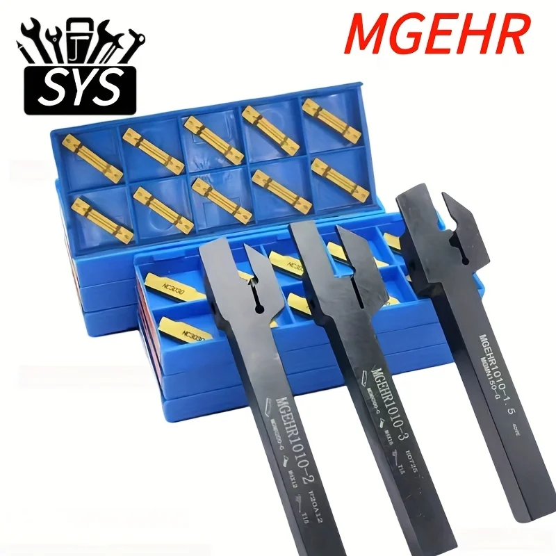 Grooving Tool Holder MGEHR1010 MGEHR1212 MGEHR1616 MGEHR2020 MGEHR2525 MGEHR3232 External Slotting Turning +10pcs MGMN Inserts