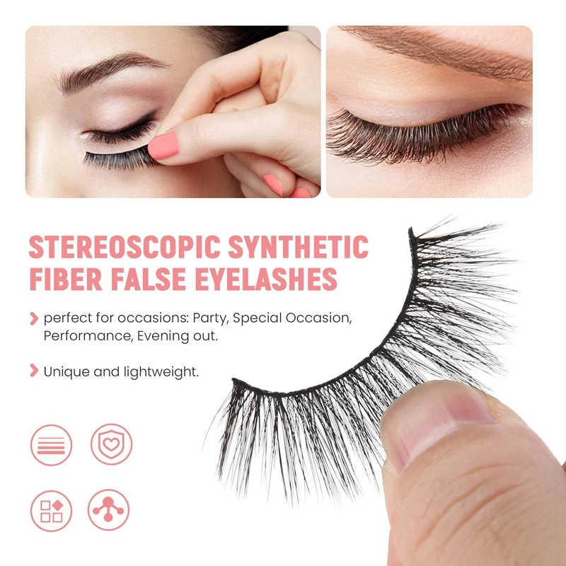 20 Paare 3d chemische Faser Wimpern natürliche falsche Wimpern dramatisches Volumen gefälschte Wimpern Make-up Verlängerung Wimpern