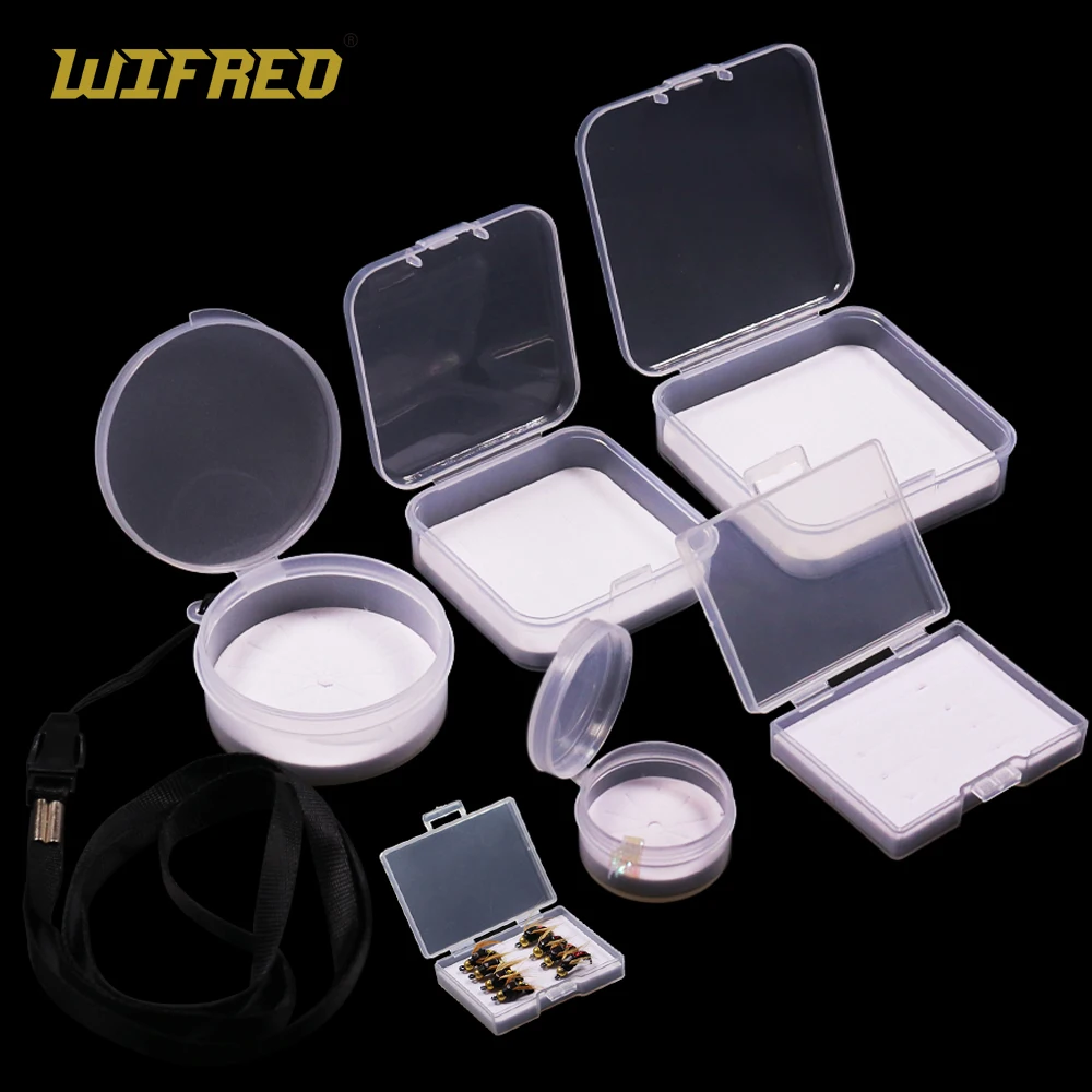 

Wifreo Clear Transparent Fly Fishing Box Foam Design Insert Small Types Plastic Mini Storage Fishing Tackle Box Case