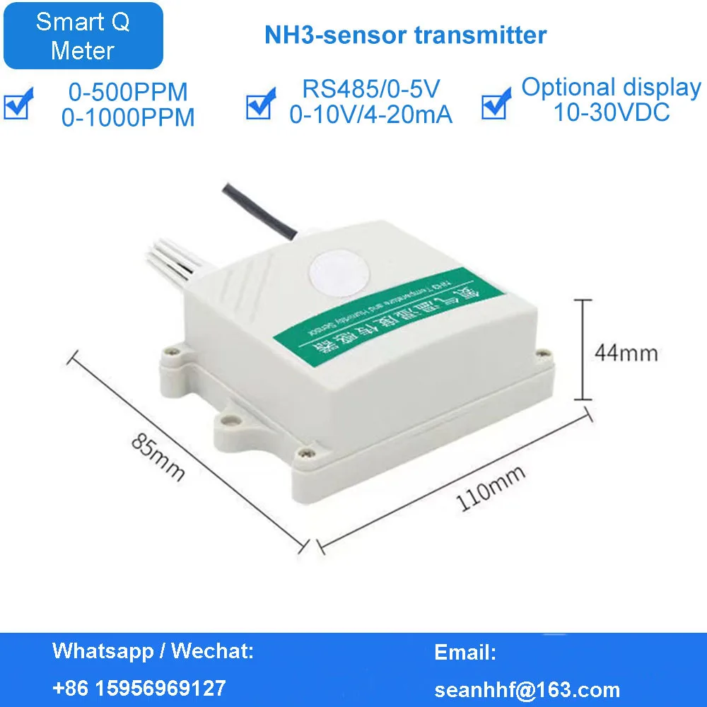 

3 in 1 NH3 sensor industrial-grade nh3-concentration temperature and humidity transmitter RS485 high-precision 4-20mA detector