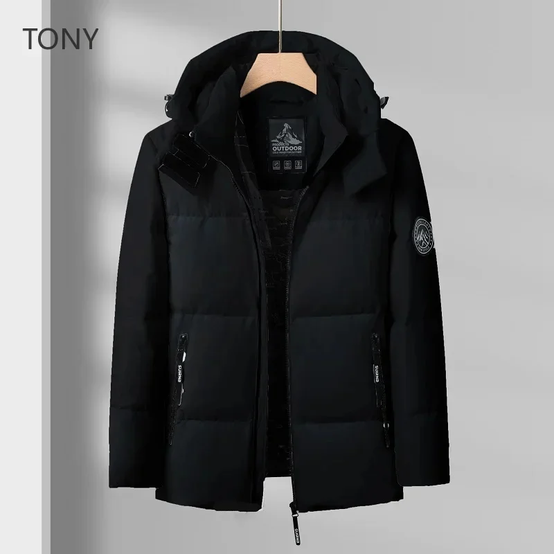 Removable Hat Short Down Jacket Duck Padding Designer Clothes Men Lightweight Padded Jackets 2025 Warm Man Winter Coat