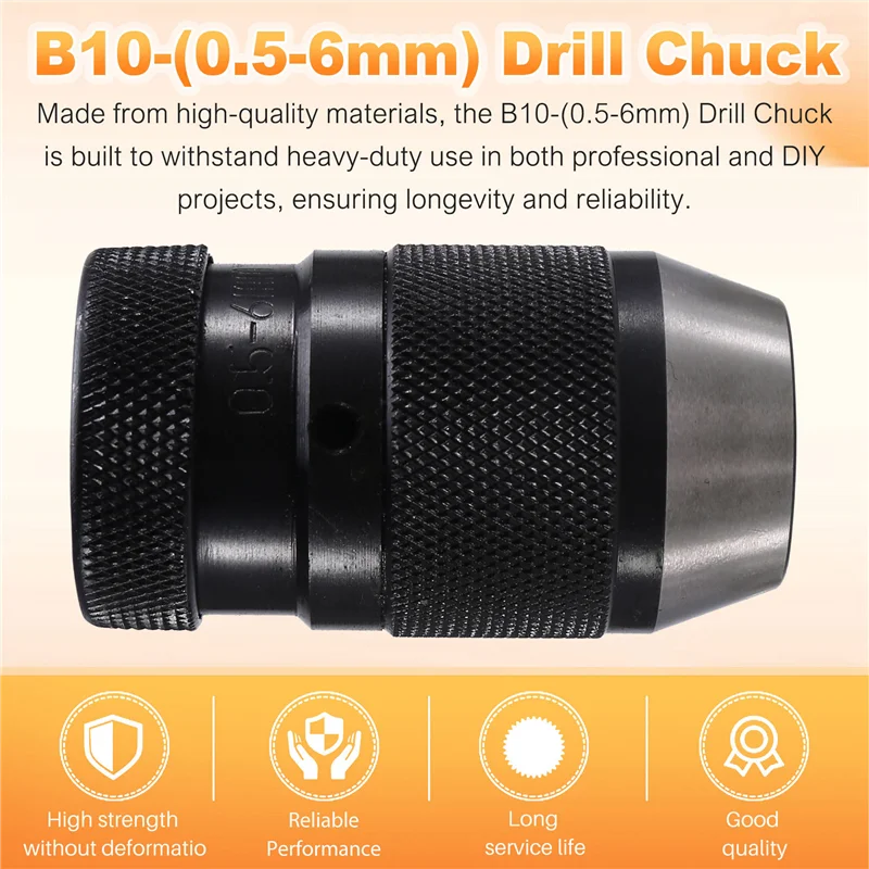 HRBAJ-B10-(0.5-6mm) mandril de broca automático auto apertar adaptador sem chave titular buraco cônico torno fresadora ferramenta de perfuração