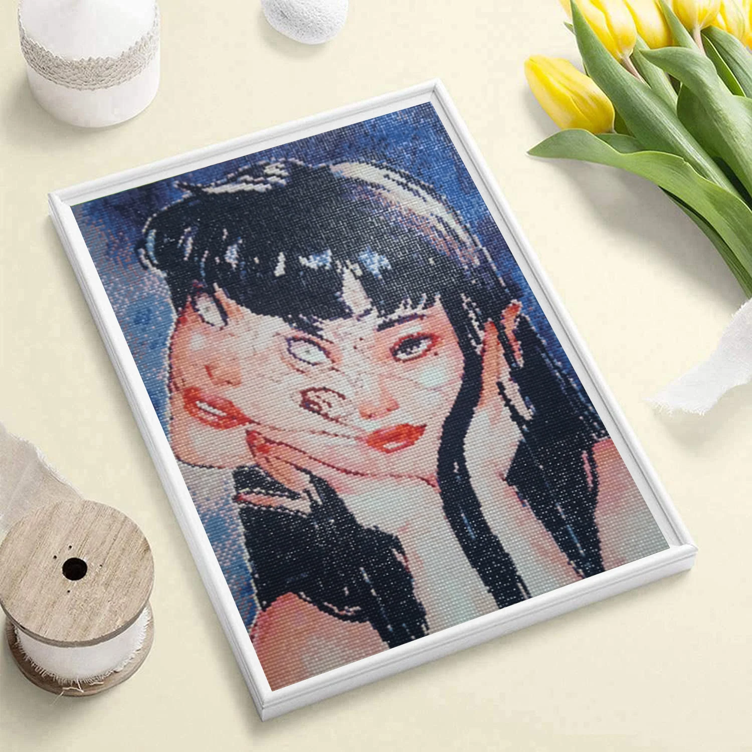 Diamentowe malarstwo Anime Horror obraz dziewczynki 5D DIY pełna mozaika z haftu diamentowego krzyż zestaw do szycia boże narodzenie Home Decor