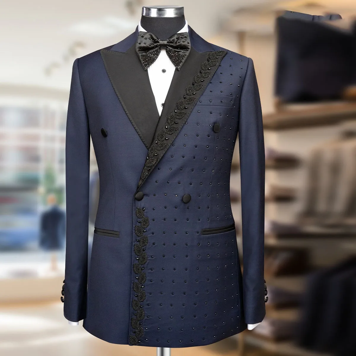 Customized Luxury Diamond Fashion Splice Suits For Men Lace Groom Tuxedos Slim Male Prom Blazer trajes elegante para hombres