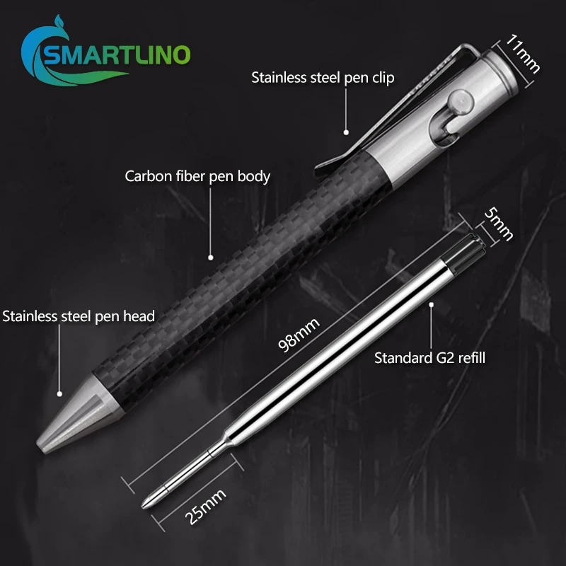 Multi-function Metal Tactical Pen Carbon Fiber Business Signature Ballpoint Pen Emergency Window Breaker Self-defense Supplies