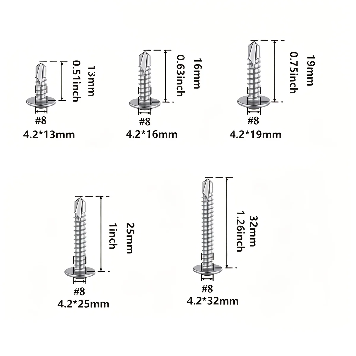 410 Stainless Steel Phillips Wafer Head Self‑Drilling Screws, Fasteners for Sheet Metal Fixing