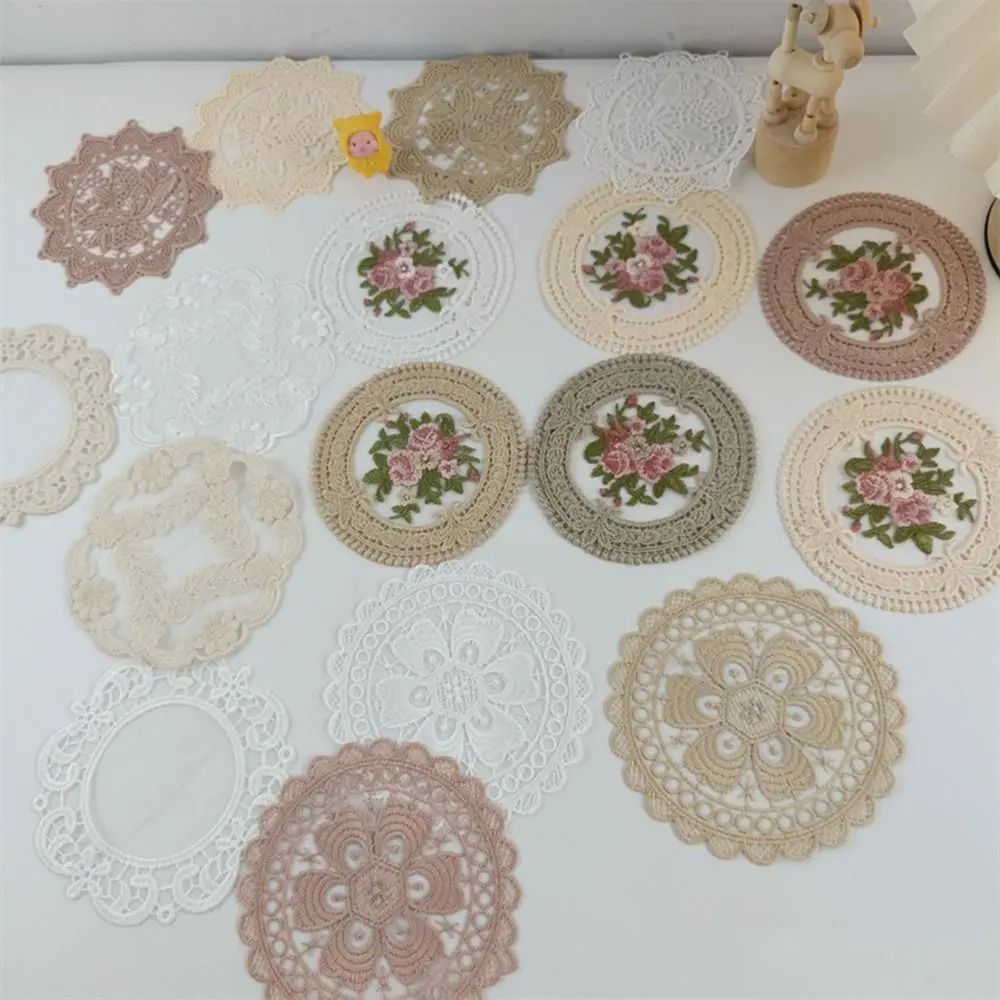 

Салфетка, кружевная вышитая подставка, кухонные аксессуары, реквизит для фотосессии, покрытие для стола, противоожоговая скатерть в европейском стиле