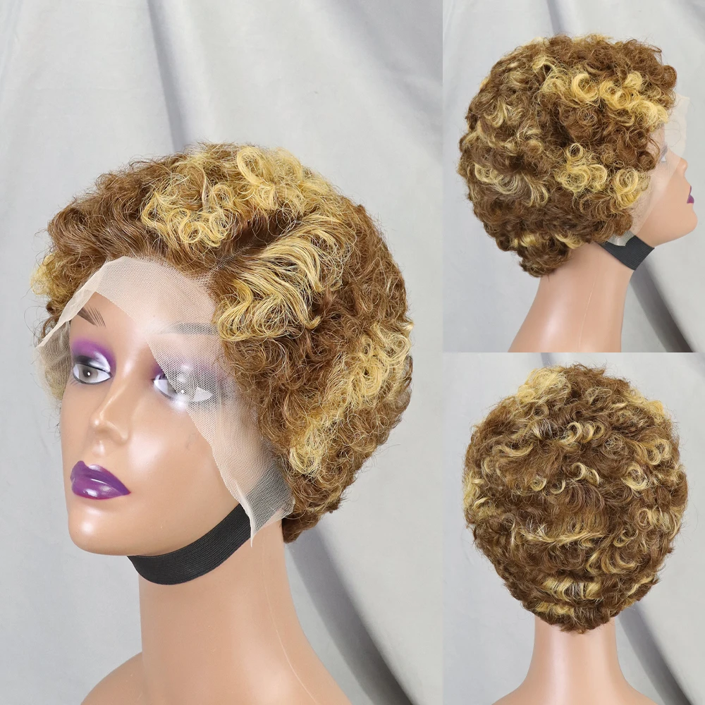 Pixie Cut Wig Short Bob Human Hair 13x4 Lace Frontal Wigs Transparent Lace Human Hair For Black Women Lace Front Human Hair Wig