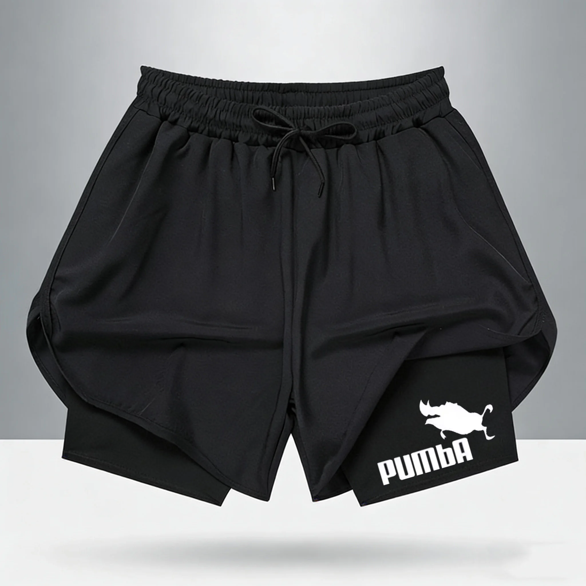 

Pumba Lion King Parody Puma 2 in 1 Shorts Men 2026 Summer Quick Dry Athletic Workout Running Shorts with Liner Streetwear