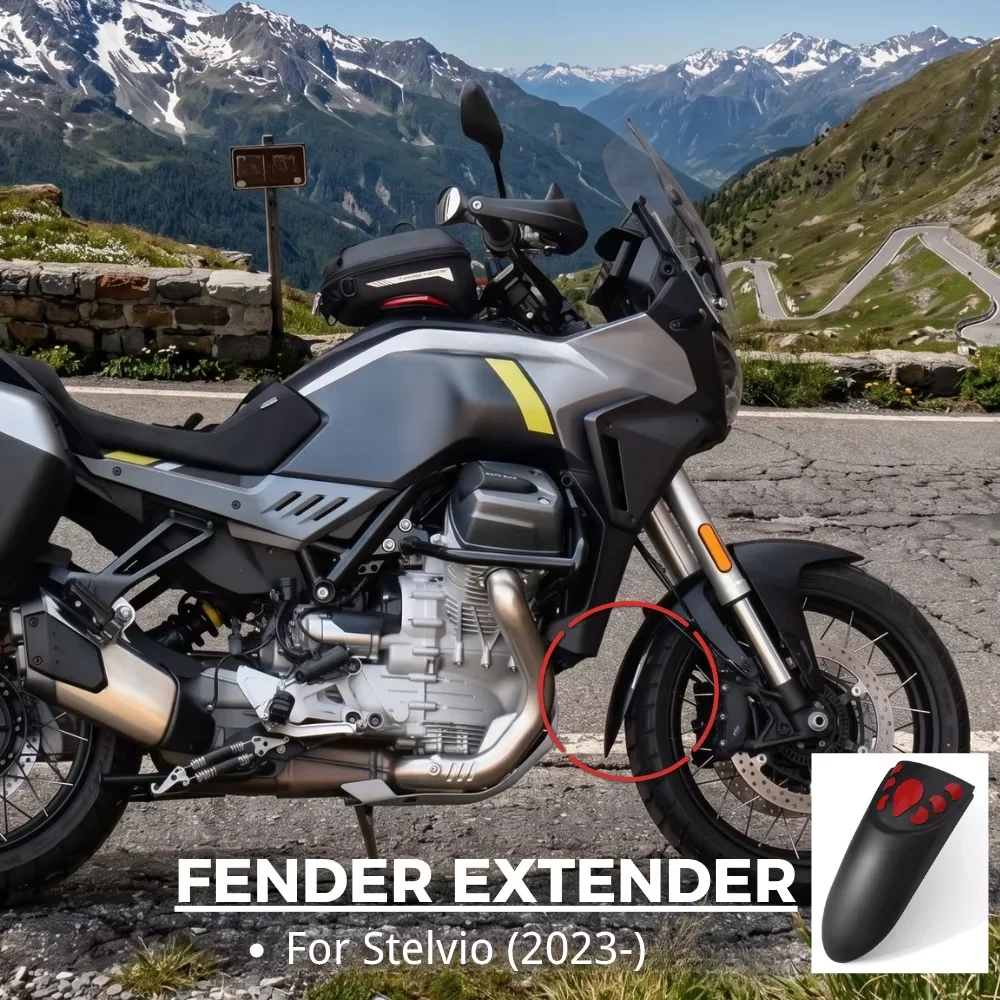 Motorcycle Extender Lengthen Fender For Stelvio 2023 2024 2025 2026 Front Mudguard Fender Extension Accessories