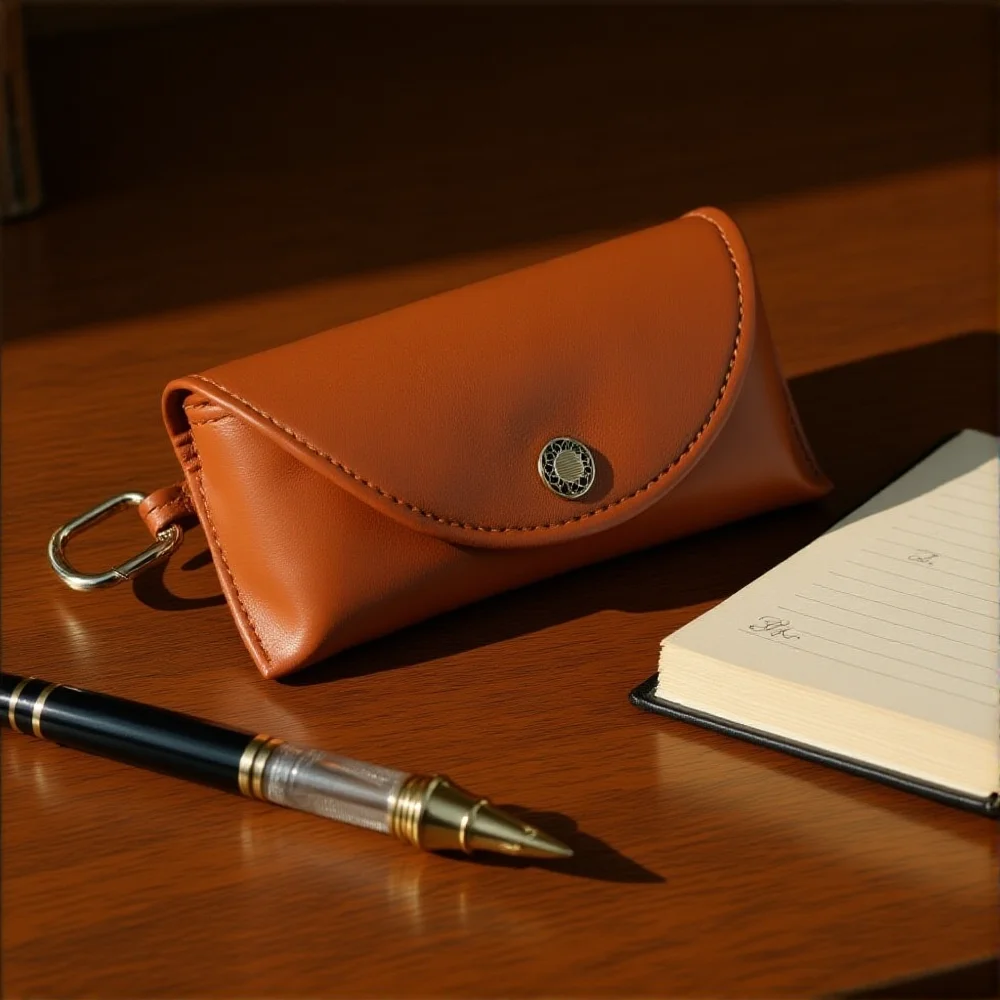 

Glasses Box With Hook Solid Color High-end Leather Sunglasses Myopia Glasses Pressure Resistant Sunglasses Boxs Glasses Bags