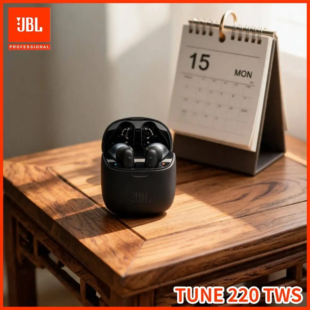 JBL Tune220TWS TWS True Wireless Headphones Semi‑in‑Ear Ergonomic Fit JBL Pure Bass Sound For Daily Commute Workout Use