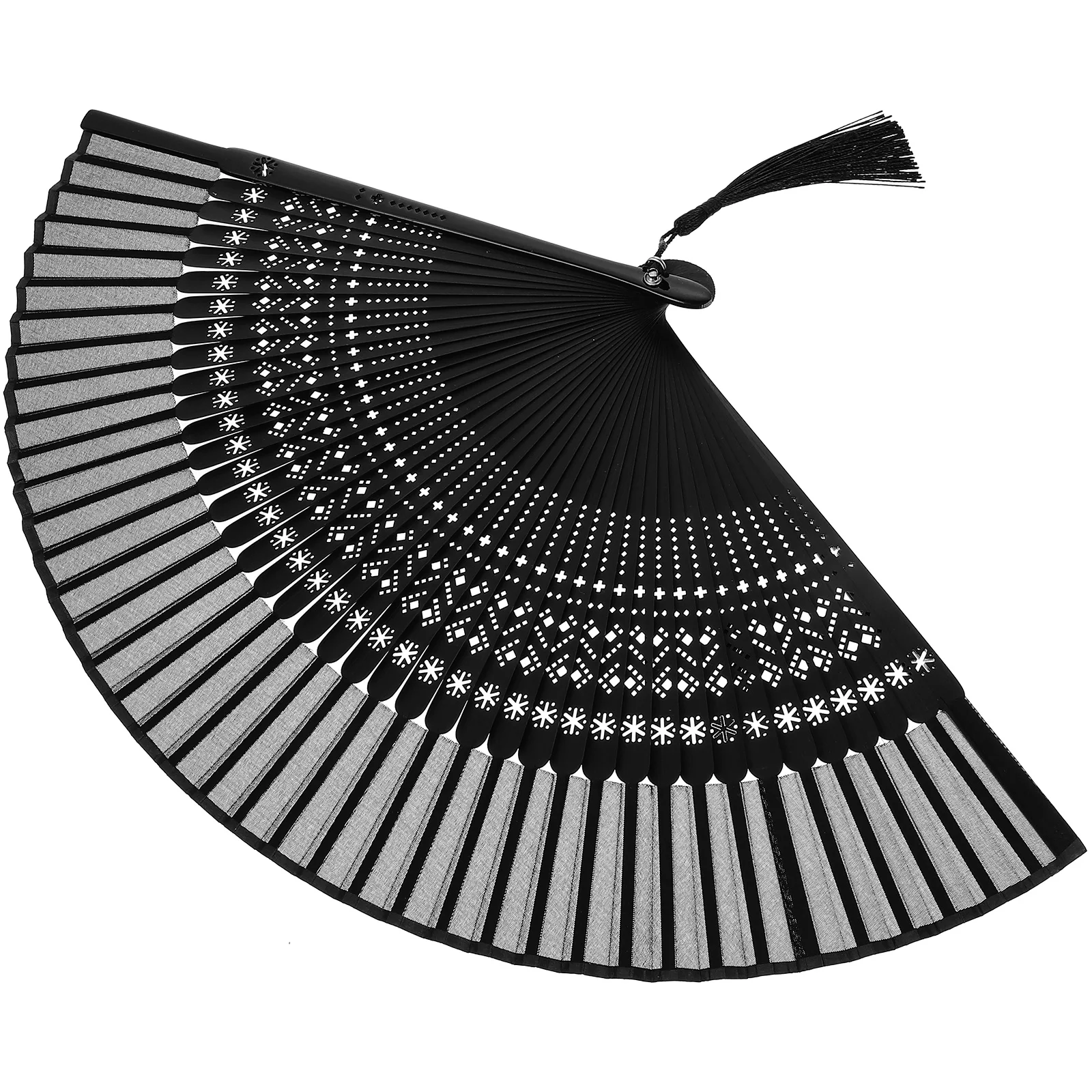 

Portable H Folding Fan Bamboo Fans for Women Home Decor Classic Fans Tassel Small Creative Practical Photo Props Parties