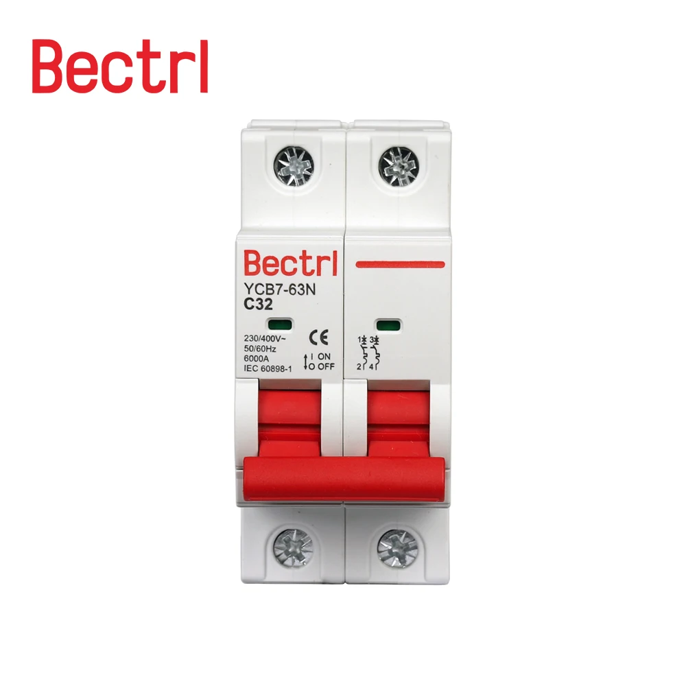 AC MCB YCB7-63N C Curve 230/400V~ 50HZ/60HZ Mini Circuit Breaker 1P 2P 3P 4P 3A 6A 10A 16A 20A 25A 32A 40A 50A 63