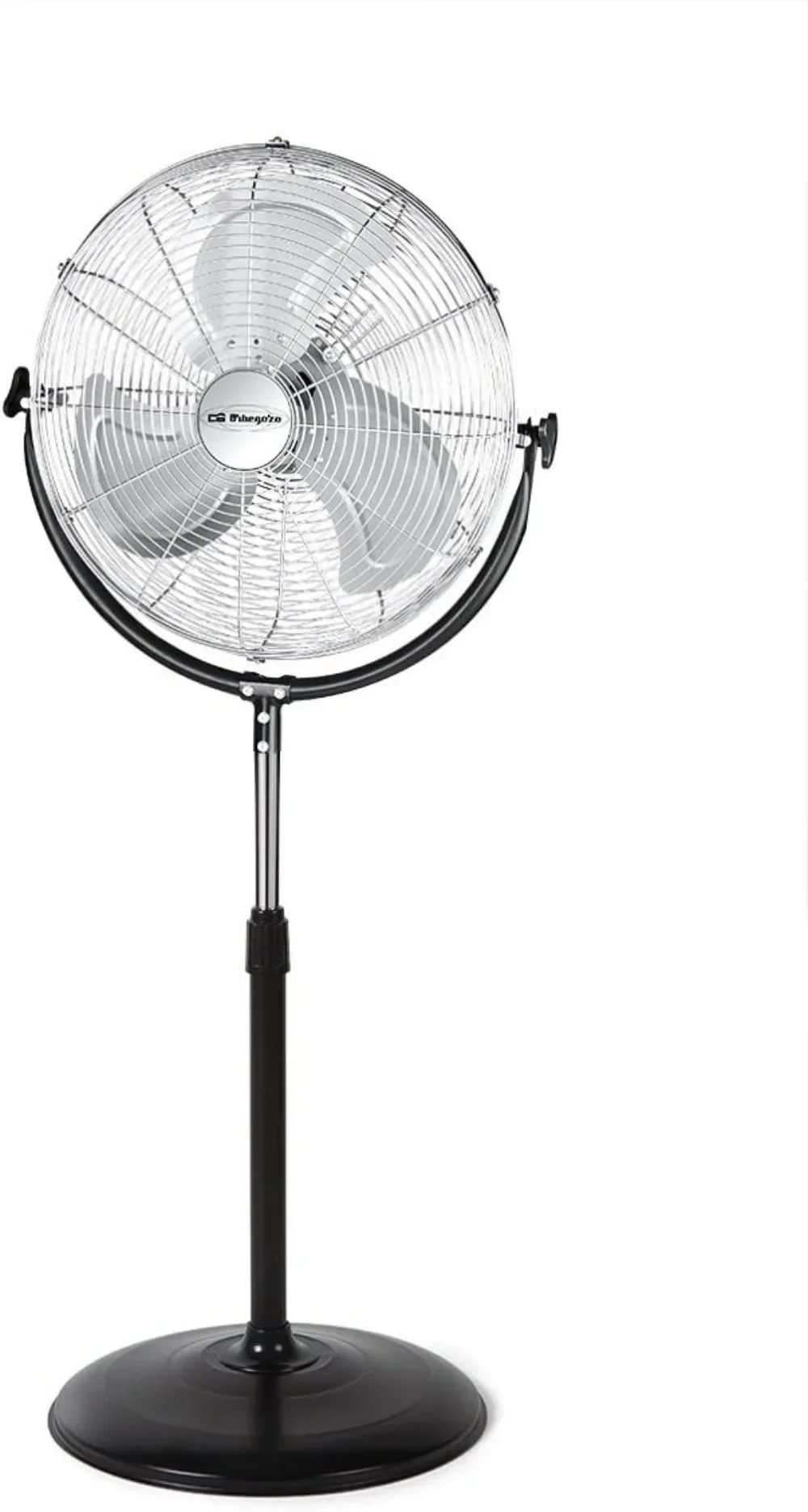 Orbegozo PWS 1950 - Ventilador de pie Industrial، 3 velocidades، aspas metalicas، asa de transport، 155 W، negra y plateado