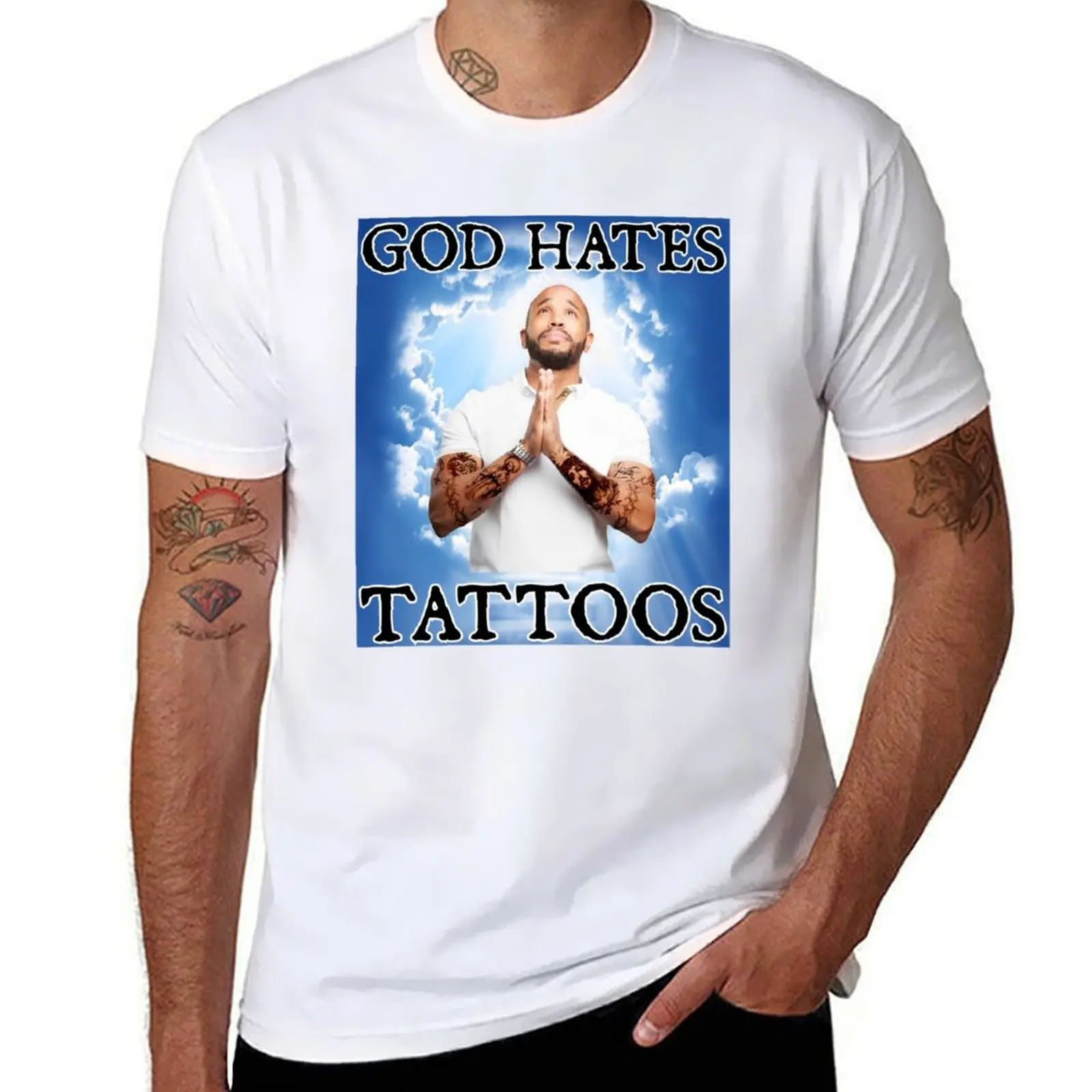 

God Hates Tattoos T-Shirt man t shirts cotton t shirts for man slim fit T-Shirt