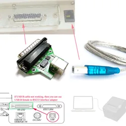 Silicon Labs CP2102 USB B RS232 DB25 Adapter Converter for Serial Bar Code Scanner Printer