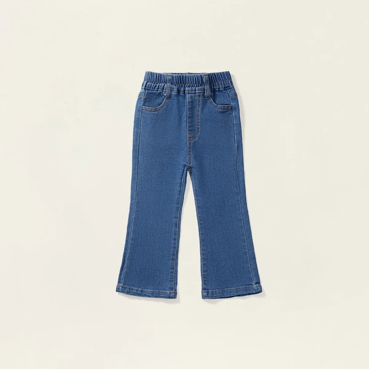 New Fashion Girls Jeans Pants Denim Girl Trousers Children's Stretch Waist Solid Pants Casual Bell-bottoms 2-7 Years