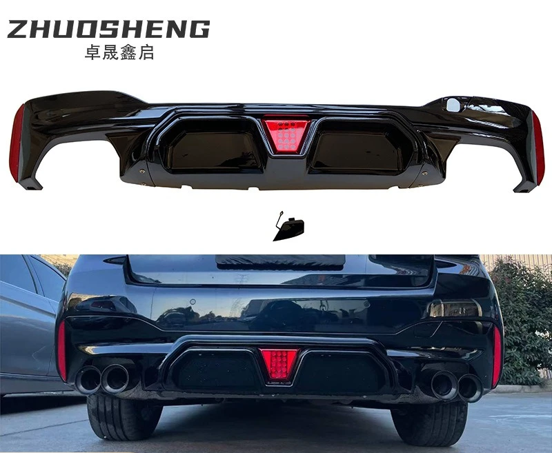 Rear Lip Spoiler, Carbon Fiber Style, for BMW 5 Series G30 G38, CS Style Rear Bumper Diffuser Kit, Car Body Kits