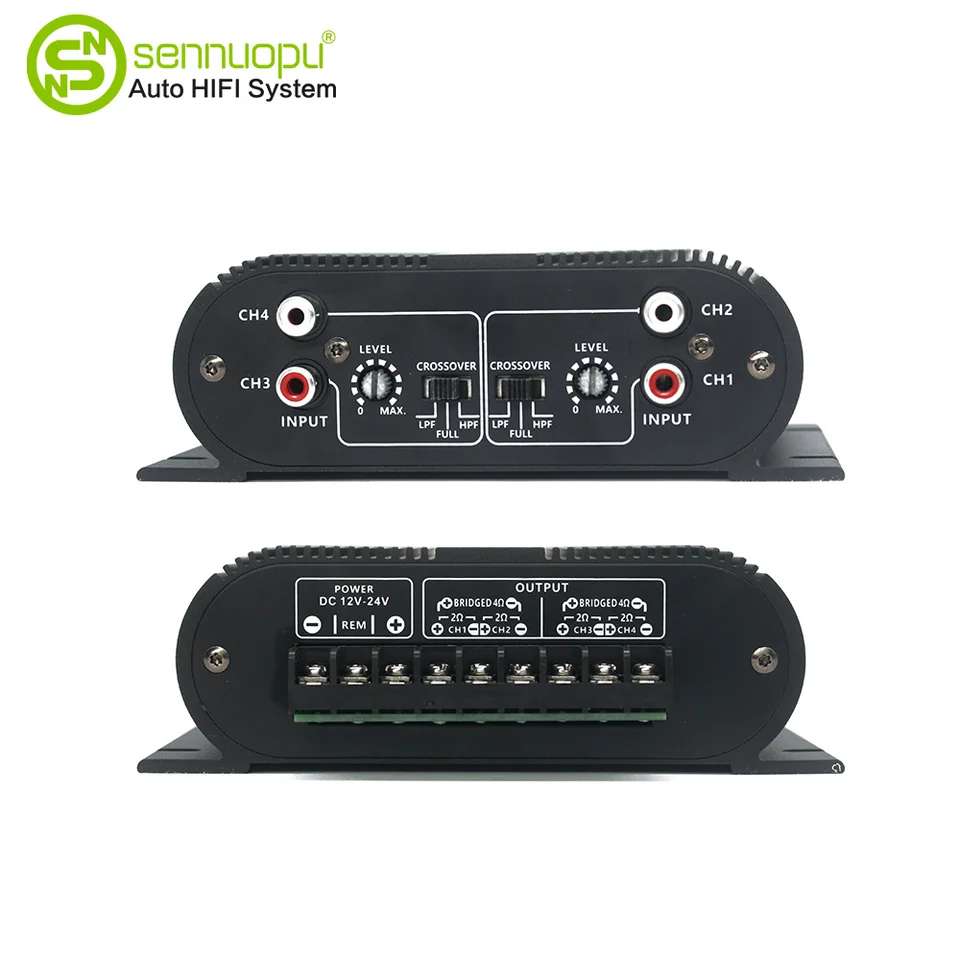 Sennuopu 12V 24V クラス D アンプ 4 チャンネル 400 ワットミニアンプ