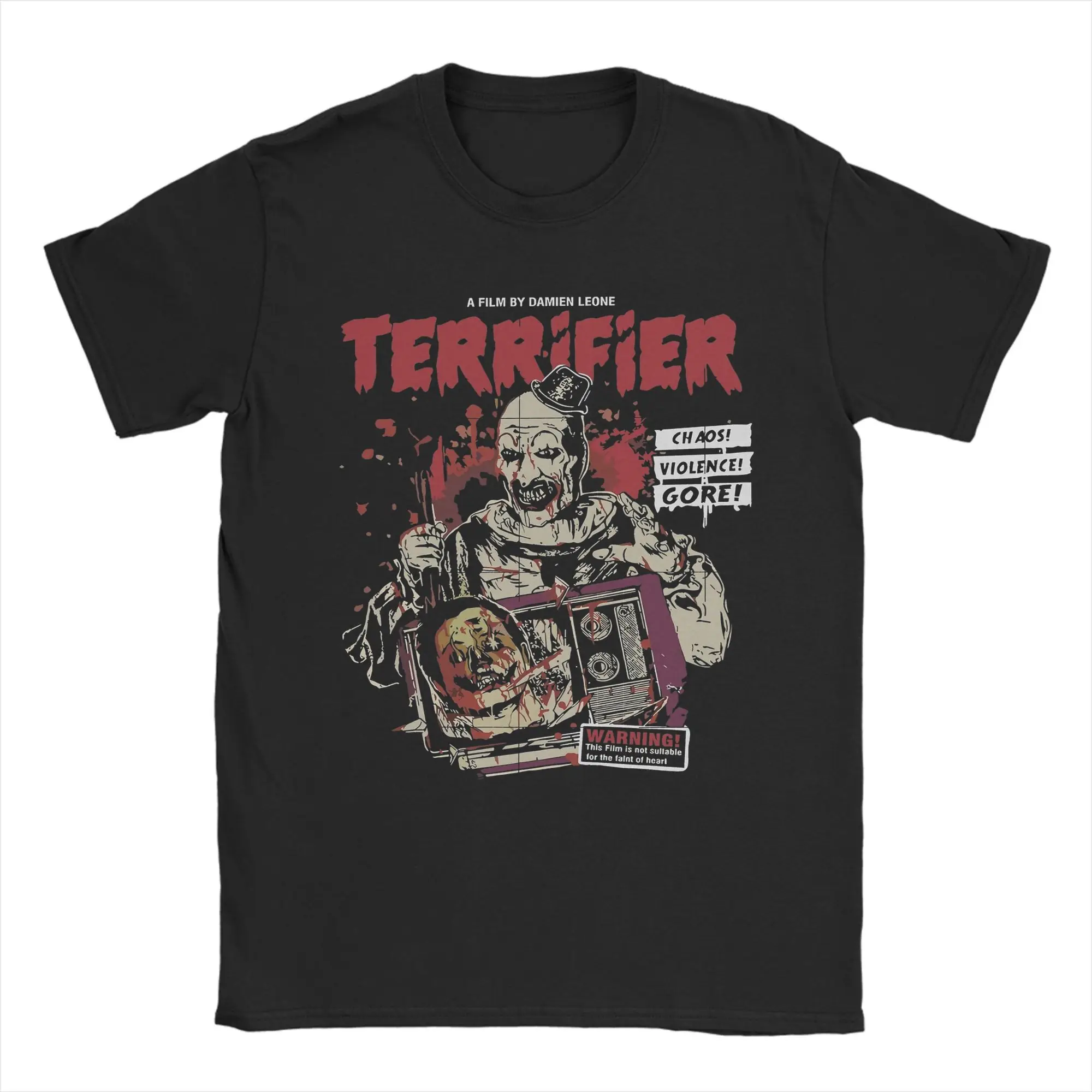 

2025 New T-Shirts Terrifier Horror Movie Funny Cotton Tees Short Sleeve T Shirt Crew Neck Clothing Party
