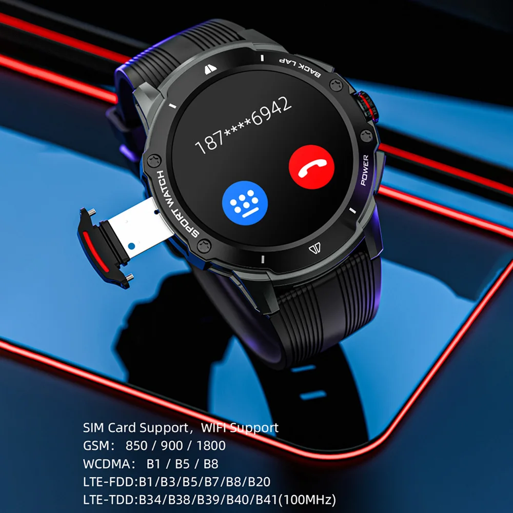 New LOKMAT 4G LTE NFC Android Smart Watch, SIM Card GPS Wifi 2G+32G Smartwatch Men, Play Tiktok Camera Video Calls Watch Phone