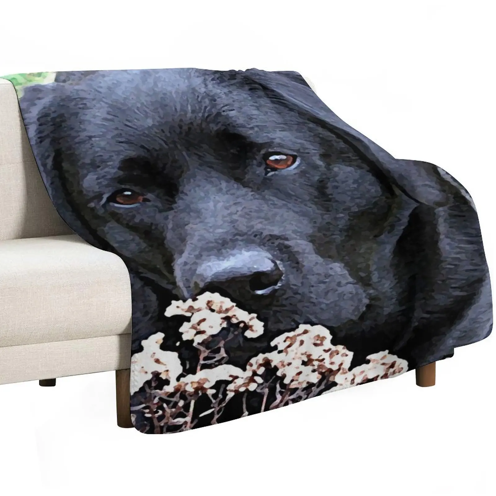 Take Time - Black Labrador Throw Blanket Luxury Designer bed plaid Flannel Stuffeds Bed Fashionable Shaggy Blankets