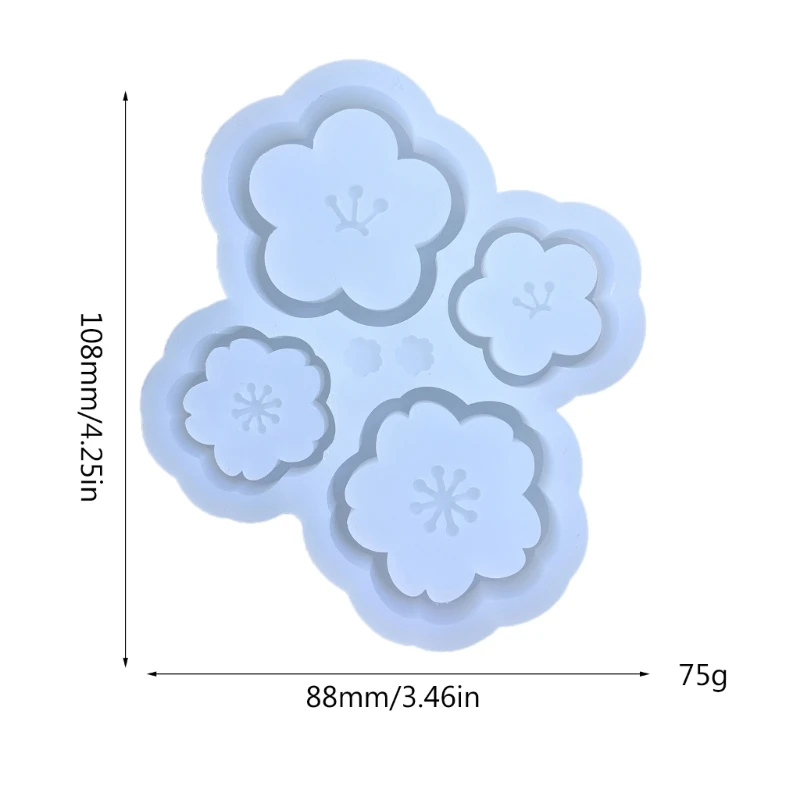 R3MC Silicone Resin Mold Flower Epoxy Casting Mold for DIY Pendant Jewelry Making