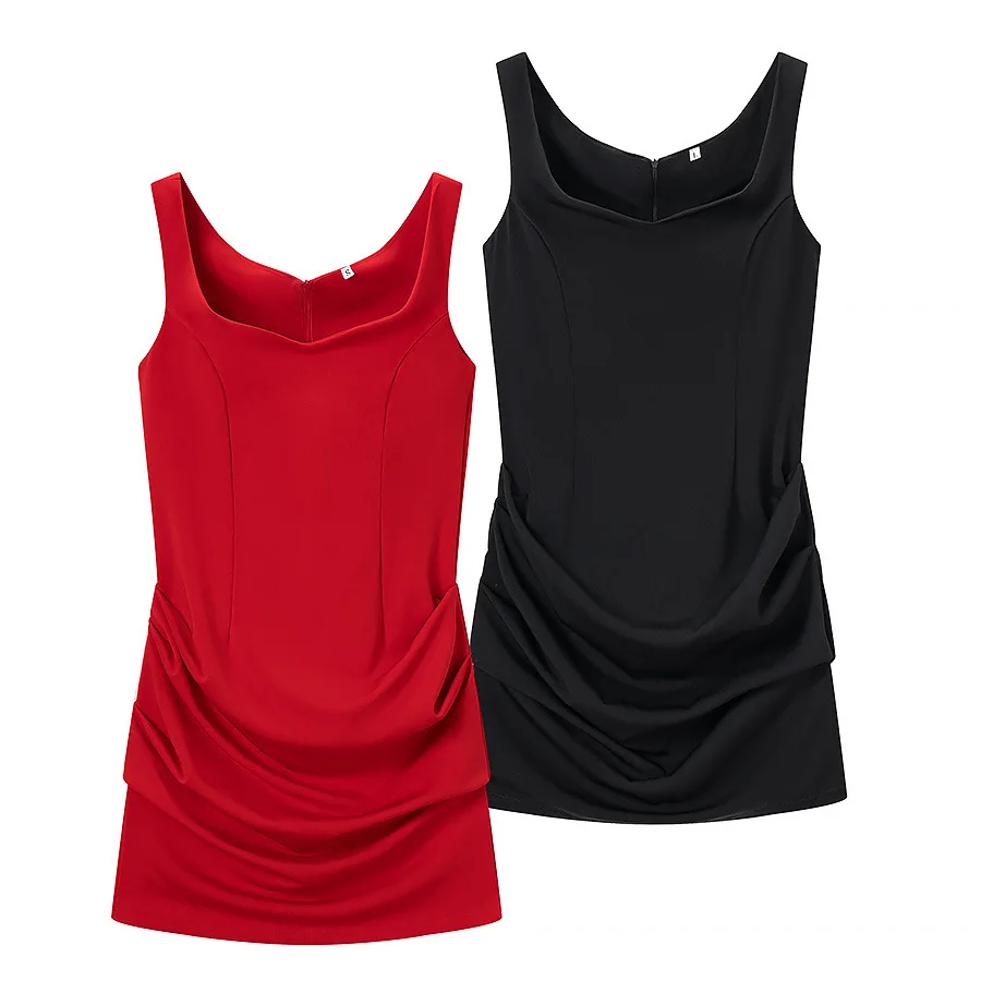 

Withered Square Collar, Waist Cinching, Slimming Design, Pure Desire Style, Spicy Girl, Hip Hugging Dress Woman Clothes