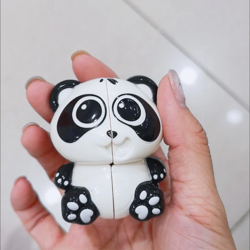 2025 Uroczy Panda Tygrys Magiczna Kostka Brelok 2x2x2 Kieszonkowa Układanka Edukacyjna Zabawka Antystresowa dla Dzieci Idealny Prezent